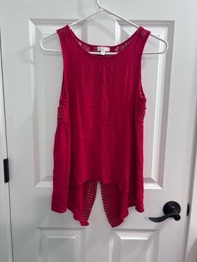 Women’s Collective Concepts Red Tank Top With Split Back Size Small Flowy